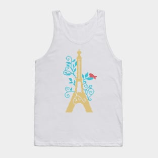 Eiffel Tower custom embroidery cross stitch like design Tank Top